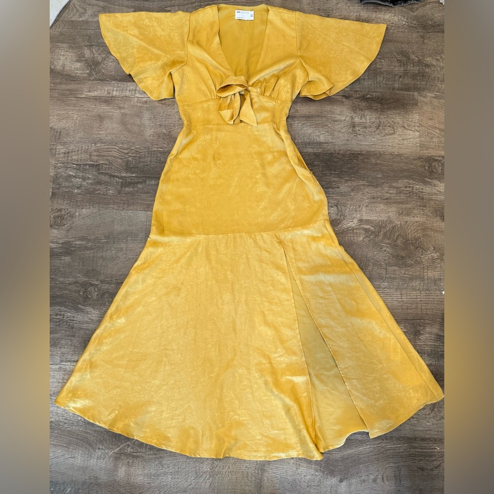 ASOS Yellow Ruffled Tiered Sundress with Flutter Sleeves - Picture 2 of 10
